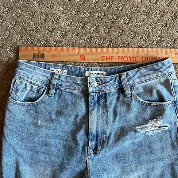 Vigoss Billie 90's High Rise Distressed Straight Leg Jeans 7/28 - Picture 4 of 9